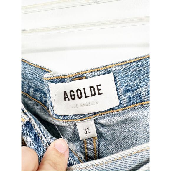 Agolde Criss Cross Upsized Jeans Suburbia Blue Denim Jeans Size 32 - Picture 5 of 7